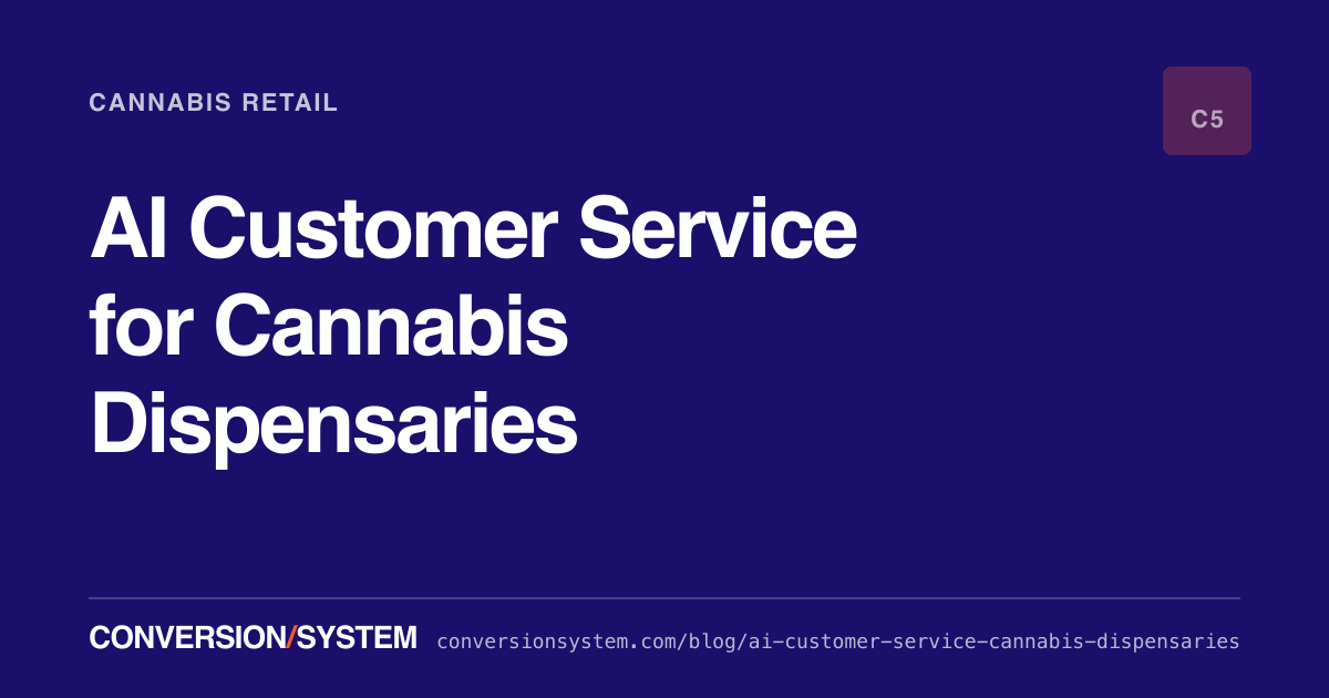 AI Customer Service for Cannabis Dispensaries (Compliant Setup) cover image