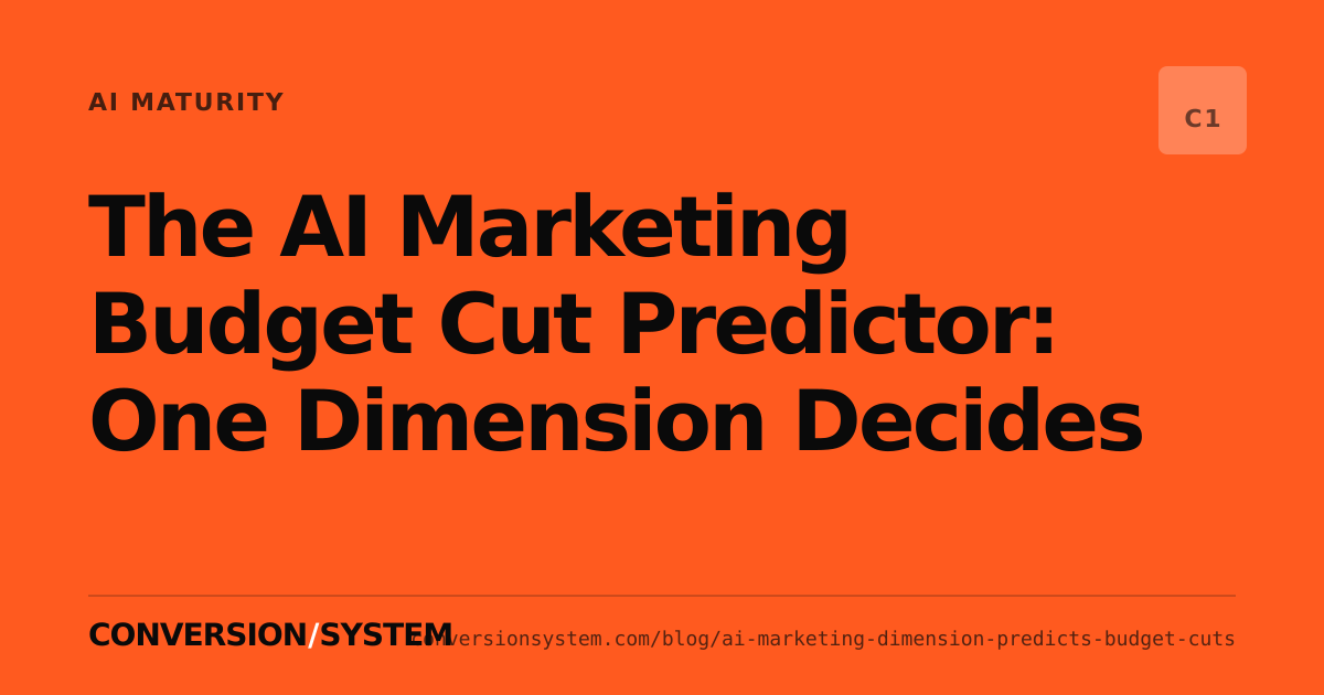 The AI Marketing Budget Cut Predictor: One Dimension Decides cover image